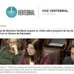 Consejo de Rectores Vertebral expone su visión sobre proyecto de ley de salud mental en la Cámara de Diputados